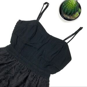 BCBGENERATION Black Mini Floral Cutout Dress